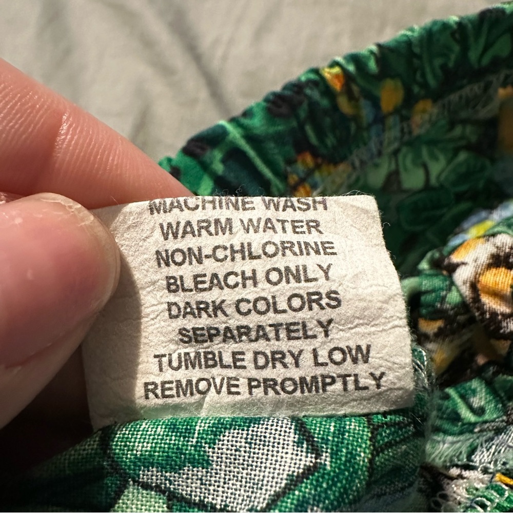 Kids Large Green Tropical Lizard Gecko Print Cotton Lounge Pants Made in USA - Picture 6 of 7
